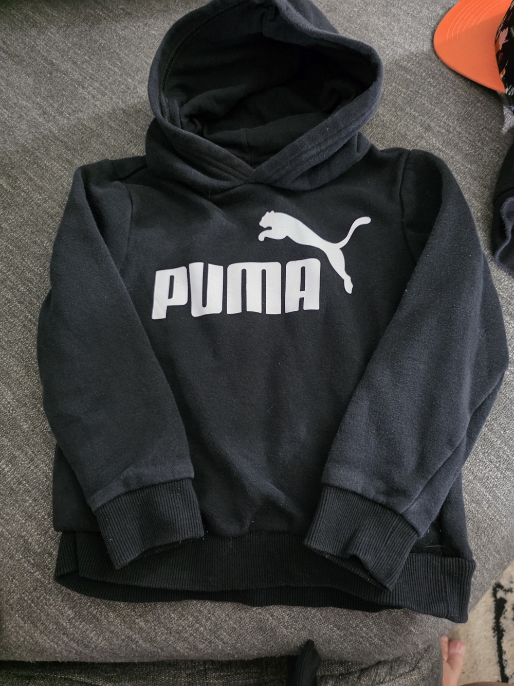 Puma Black Pullover Hoodie with White Logo